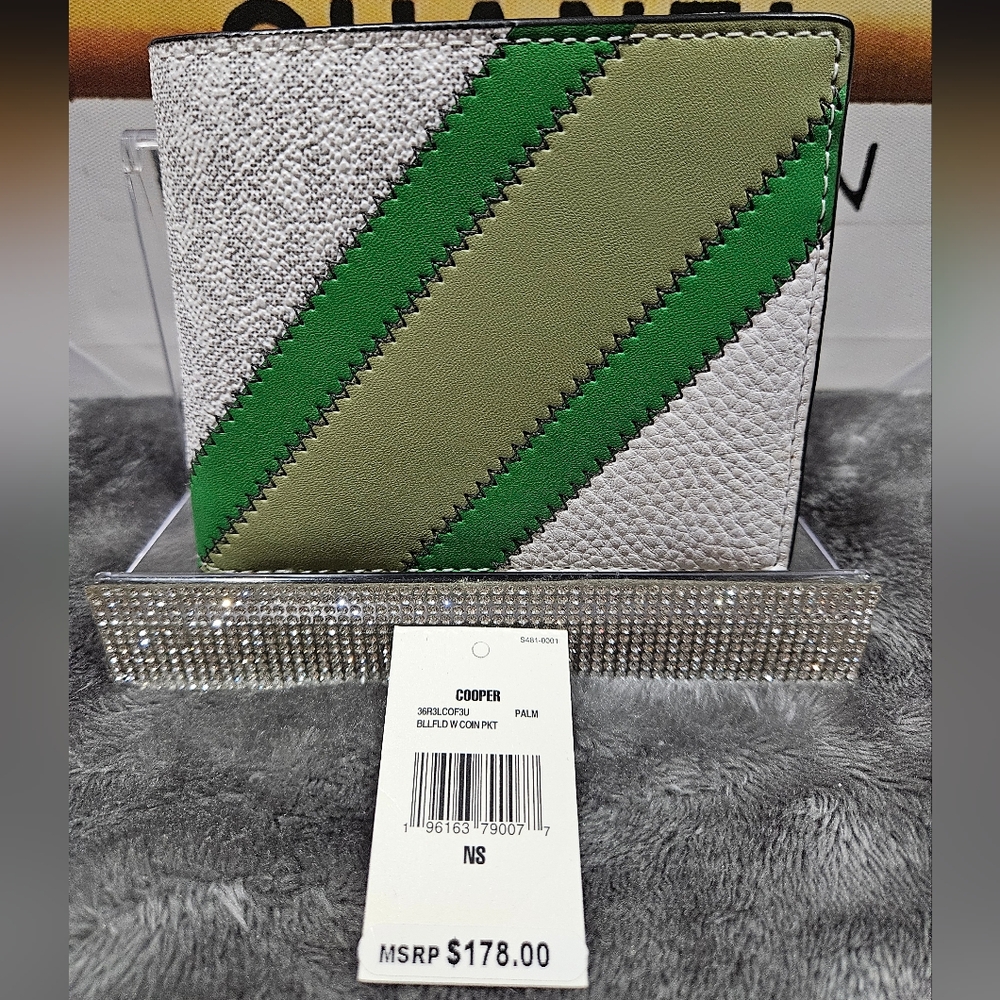 Michael Kors Green and Gray Unisex Wallet
